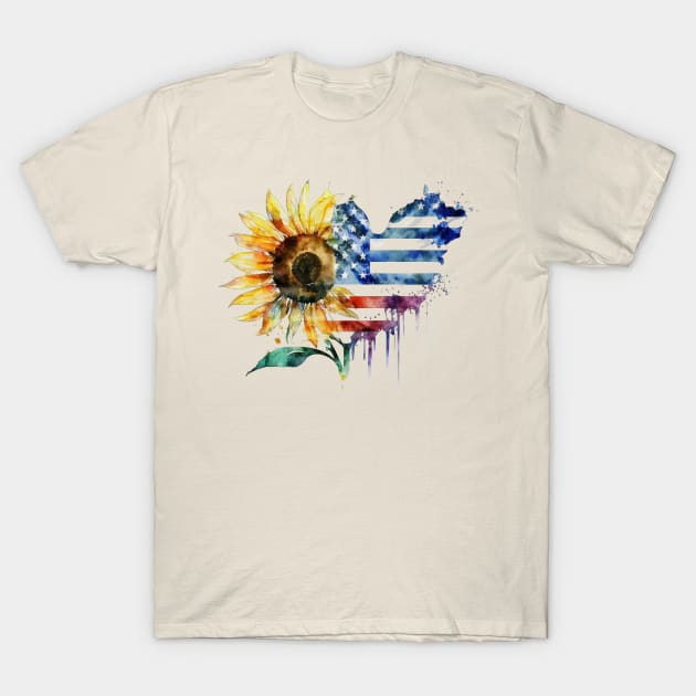 Sunflower 4th of July T-Shirt by ExprEssie